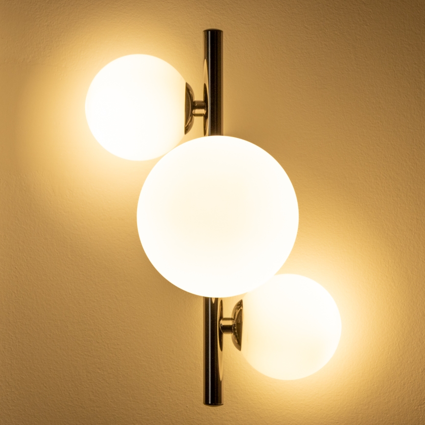 Brilagi - Aplique de parede LED MILLA 3xG9/3W/230V preto cromado/branco