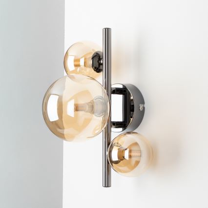 Brilagi - Aplique de parede LED MILLA 3xG9/3W/230V preto cromado/dourado