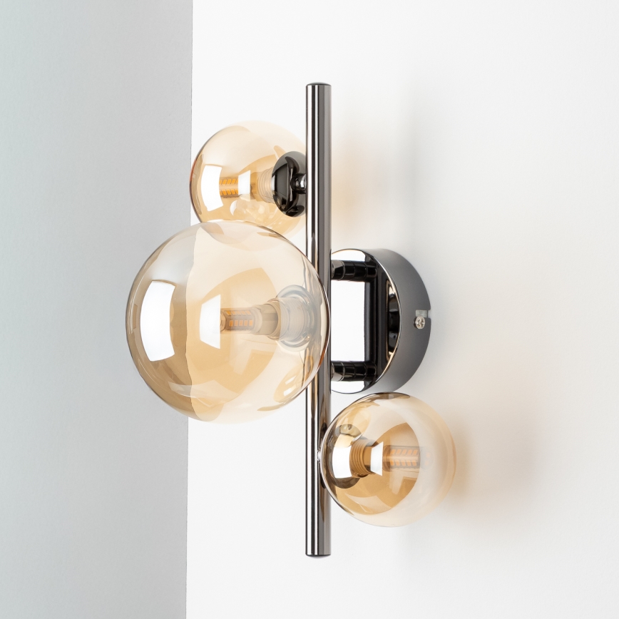 Brilagi - Aplique de parede LED MILLA 3xG9/3W/230V preto cromado/dourado