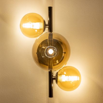 Brilagi - Aplique de parede LED MILLA 3xG9/3W/230V preto cromado/dourado