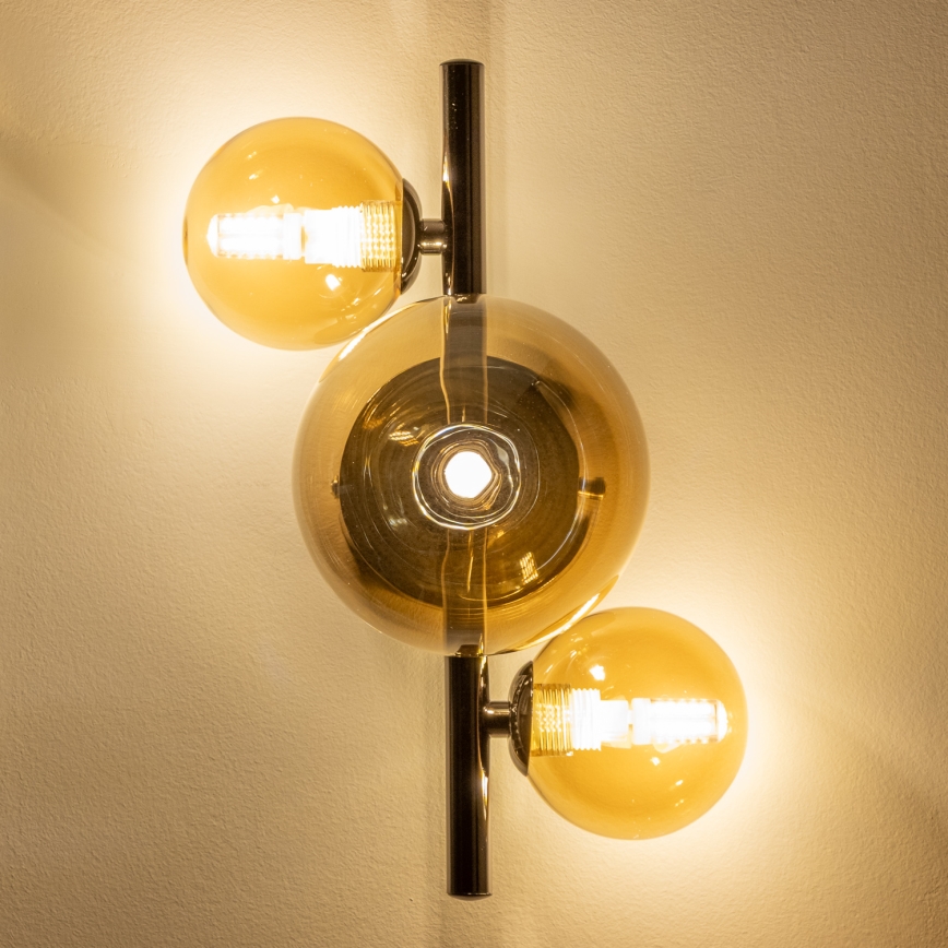 Brilagi - Aplique de parede LED MILLA 3xG9/3W/230V preto cromado/dourado