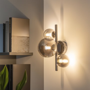 Brilagi - Aplique de parede LED MILLA 3xG9/3W/230V preto cromado/fumê