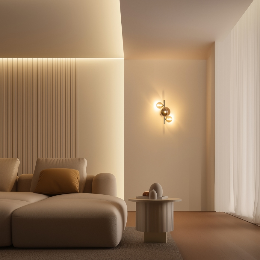 Brilagi - Aplique de parede LED MILLA 3xG9/3W/230V preto cromado/fumê