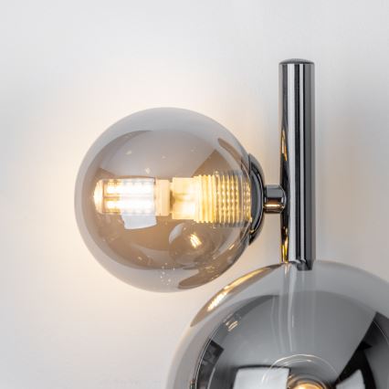 Brilagi - Aplique de parede LED MILLA 3xG9/3W/230V preto cromado/fumê