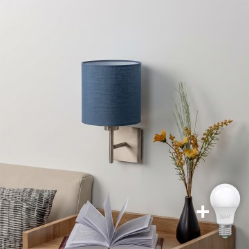 BRILAGI - Aplique de parede LED NUBILA 1xE27/60W/230V cromado fosco/azul escuro