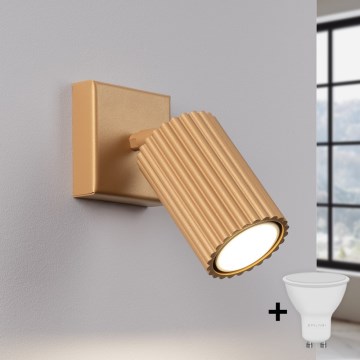 Brilagi - Aplique de parede LED orientável CRESTO 1xGU10/10W/230V dourado