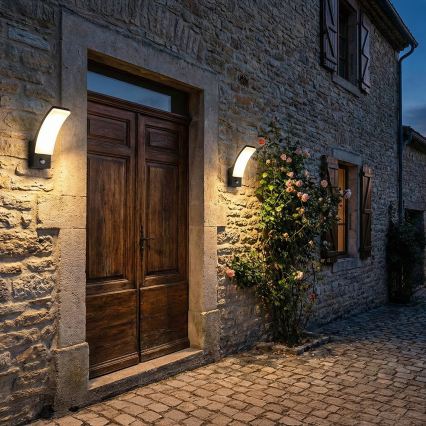 BRILAGI - Aplique de parede LED para exterior com sensor de movimento e de crepúsculo ARCELO LED/12W/230V IP65 preto