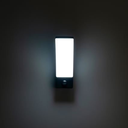 BRILAGI - Aplique de parede LED para exterior com sensor de movimento e de crepúsculo ARCELO LED/12W/230V IP65 preto