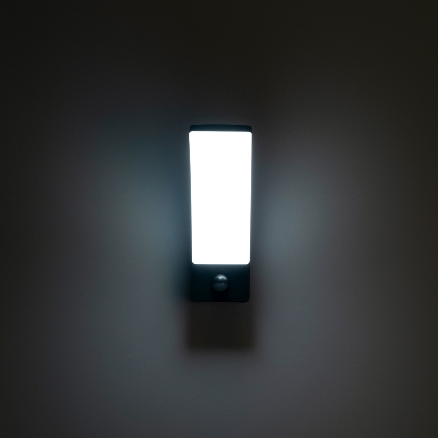 BRILAGI - Aplique de parede LED para exterior com sensor de movimento e de crepúsculo ARCELO LED/12W/230V IP65 preto