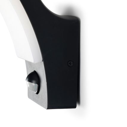 BRILAGI - Aplique de parede LED para exterior com sensor de movimento e de crepúsculo ARCELO LED/12W/230V IP65 preto