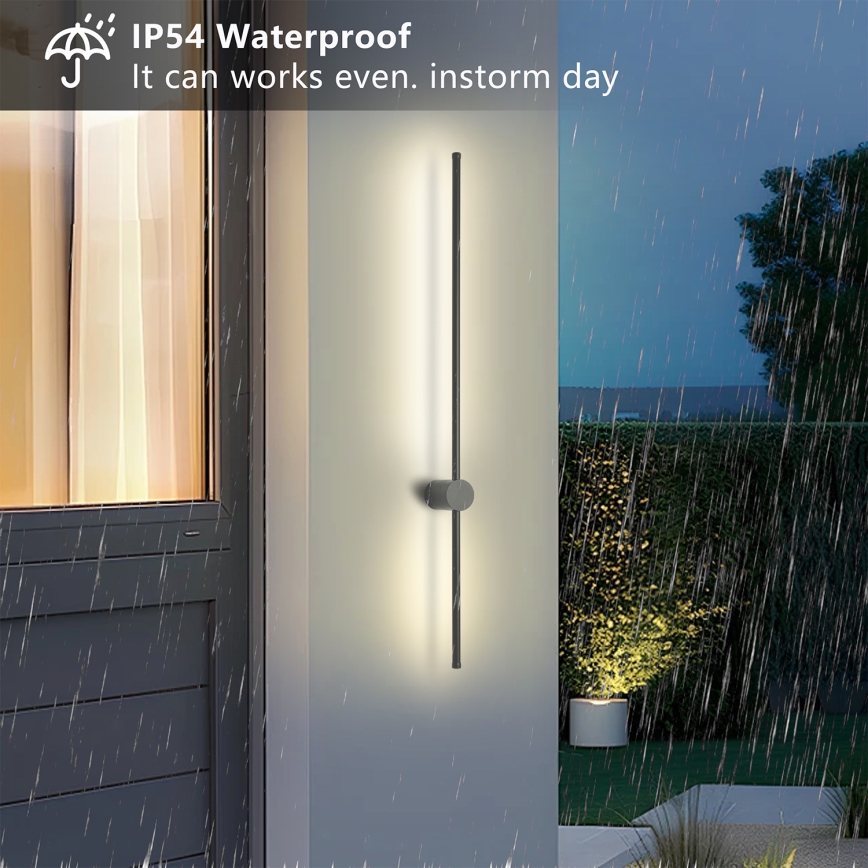 Brilagi - Aplique de parede LED para exterior AURA, 20W, 230V, 3000K, IP54, 97 cm, antracite, IRC 90