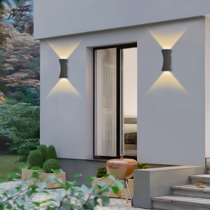 Brilagi - Aplique de parede LED para exterior BICON LED/10W/230V antracite IP44