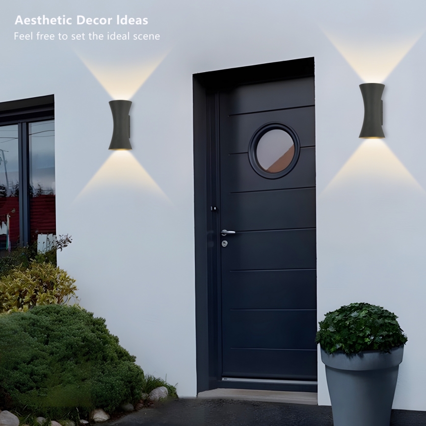 Brilagi - Aplique de parede LED para exterior BICON LED/10W/230V antracite IP44