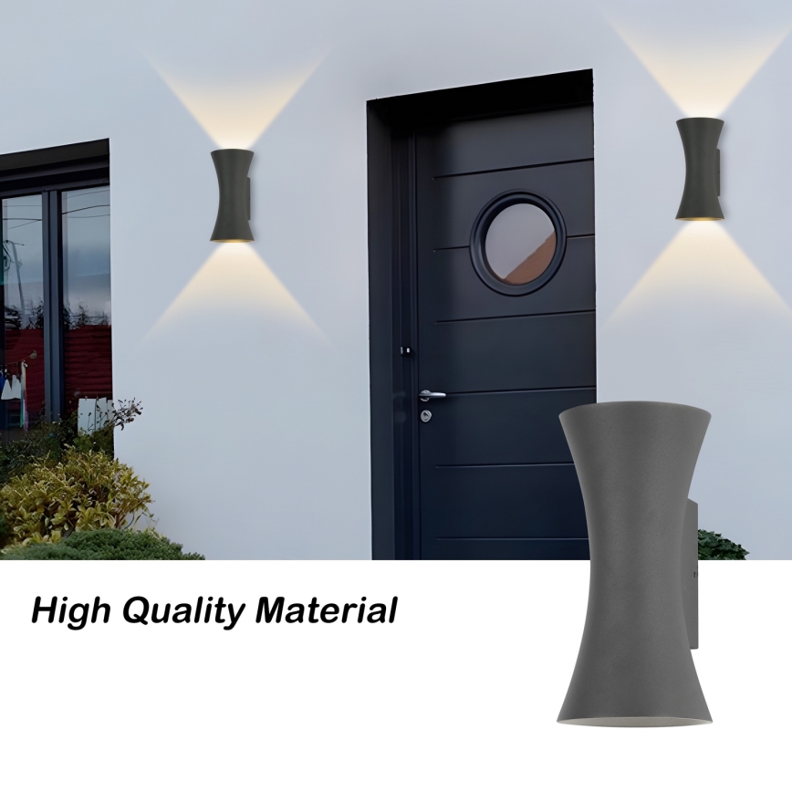 Brilagi - Aplique de parede LED para exterior BICON LED/10W/230V antracite IP44