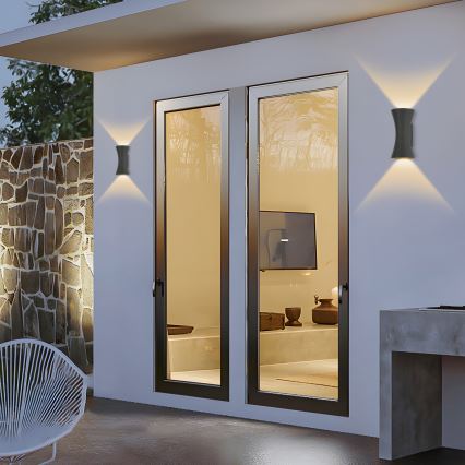 Brilagi - Aplique de parede LED para exterior BICON LED/10W/230V antracite IP44