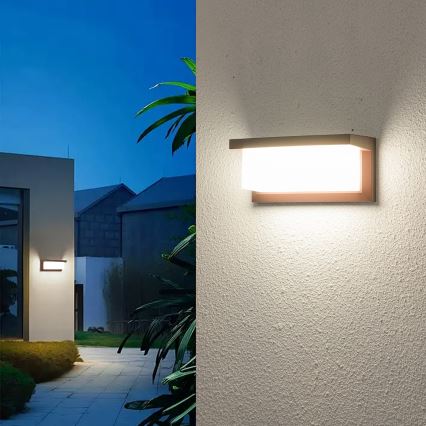 Brilagi - Aplique de parede LED para exterior BRICKY LED/12W/230V castanho IP54
