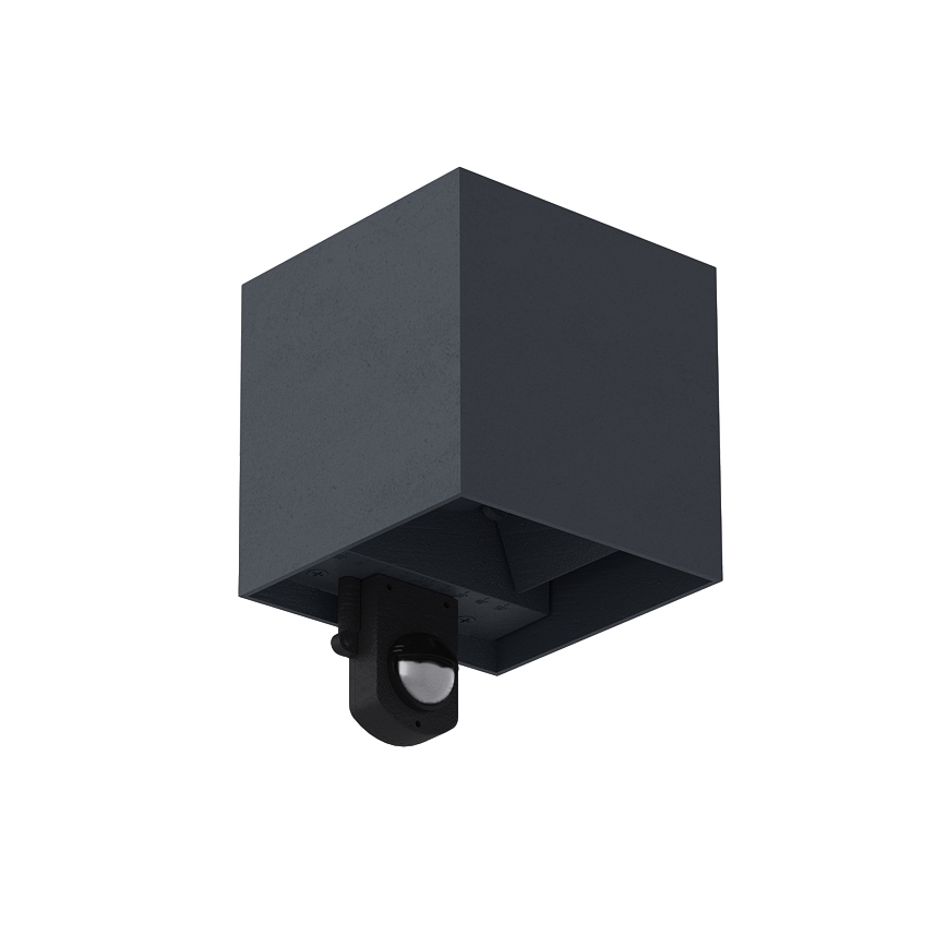 Brilagi - Aplique de parede LED para exterior com sensor CUBE LED/6W/230V antracite IP65