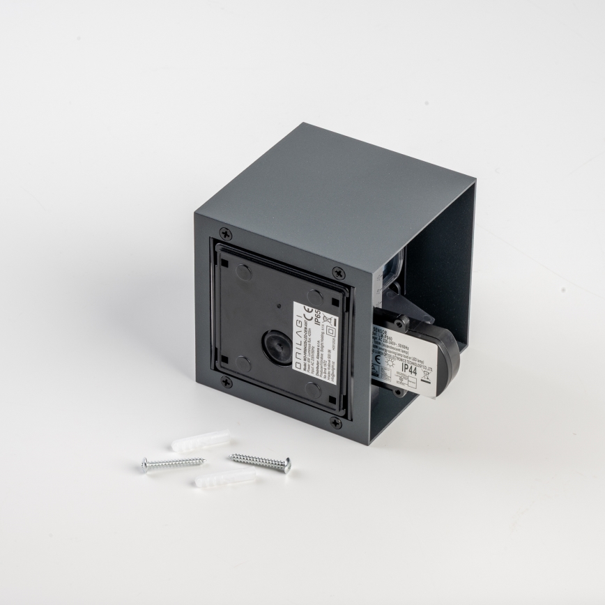 BRILAGI - Aplique de parede LED para exterior com sensor CUBE LED/6W/230V antracite IP65