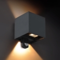 Brilagi - Aplique de parede LED para exterior com sensor CUBE LED/6W/230V antracite IP65