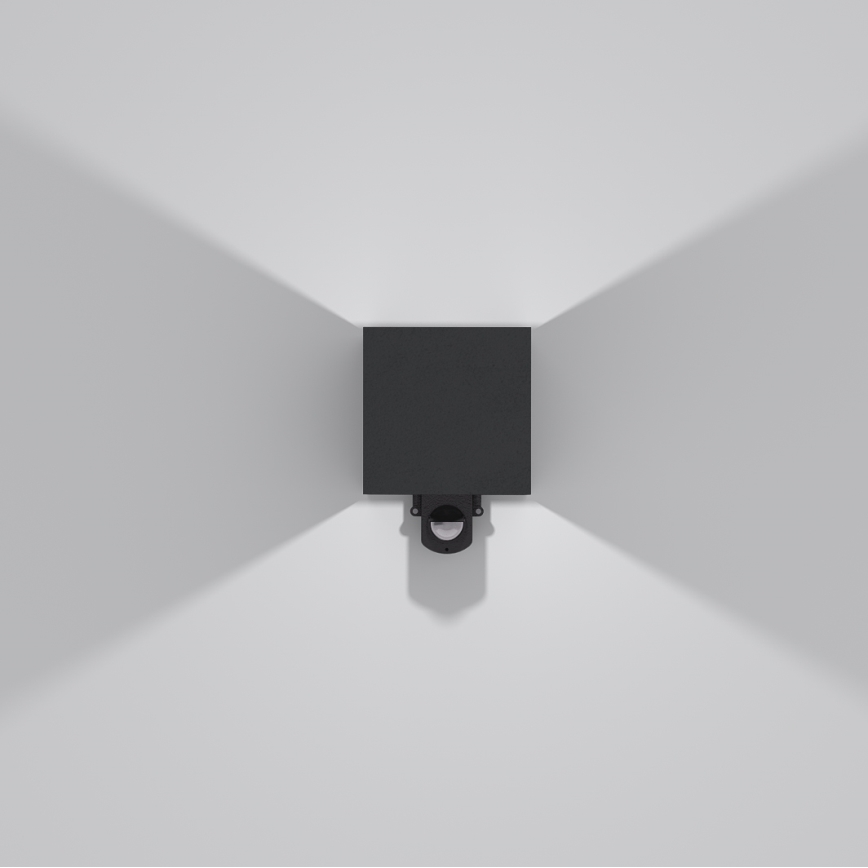 Brilagi - Aplique de parede LED para exterior com sensor CUBE LED/6W/230V preto IP65