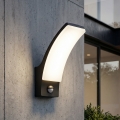 BRILAGI - Aplique de parede LED para exterior com sensor de movimento e de crepúsculo ARCELO LED/12W/230V IP65 preto