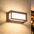 Brilagi - Aplique de parede LED para exterior com sensor PARKER LED/12W/230V castanho IP44