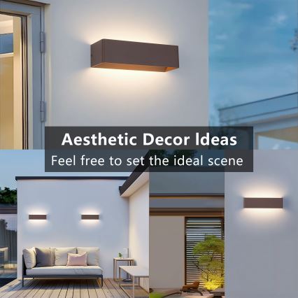 Brilagi - Aplique de parede LED para exterior DONNANI LED/12W/230V 30 cm castanho IP44