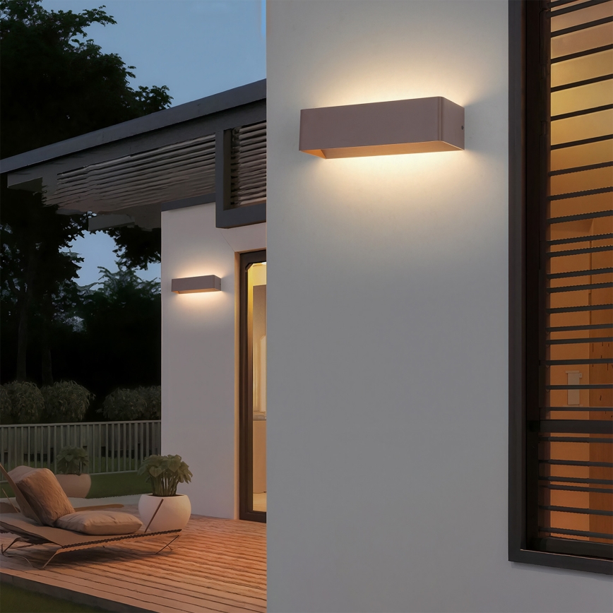Brilagi - Aplique de parede LED para exterior DONNANI LED/12W/230V 30 cm castanho IP44