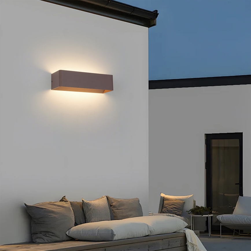 Brilagi - Aplique de parede LED para exterior DONNANI LED/12W/230V 30 cm castanho IP44