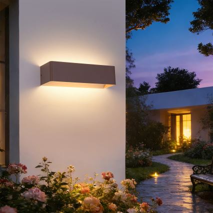 Brilagi - Aplique de parede LED para exterior DONNANI LED/12W/230V 30 cm castanho IP44