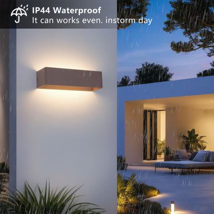 Brilagi - Aplique de parede LED para exterior DONNANI LED/12W/230V 30 cm castanho IP44