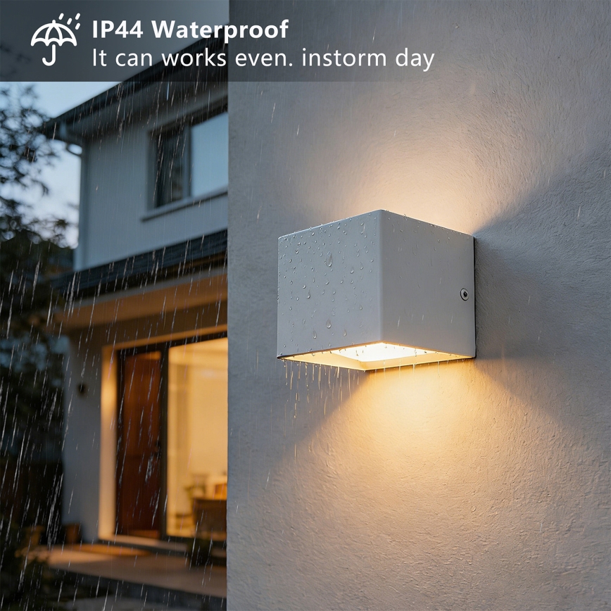Brilagi - Aplique de parede LED para exterior DONNANI LED/5W/230V 10 cm branco IP44