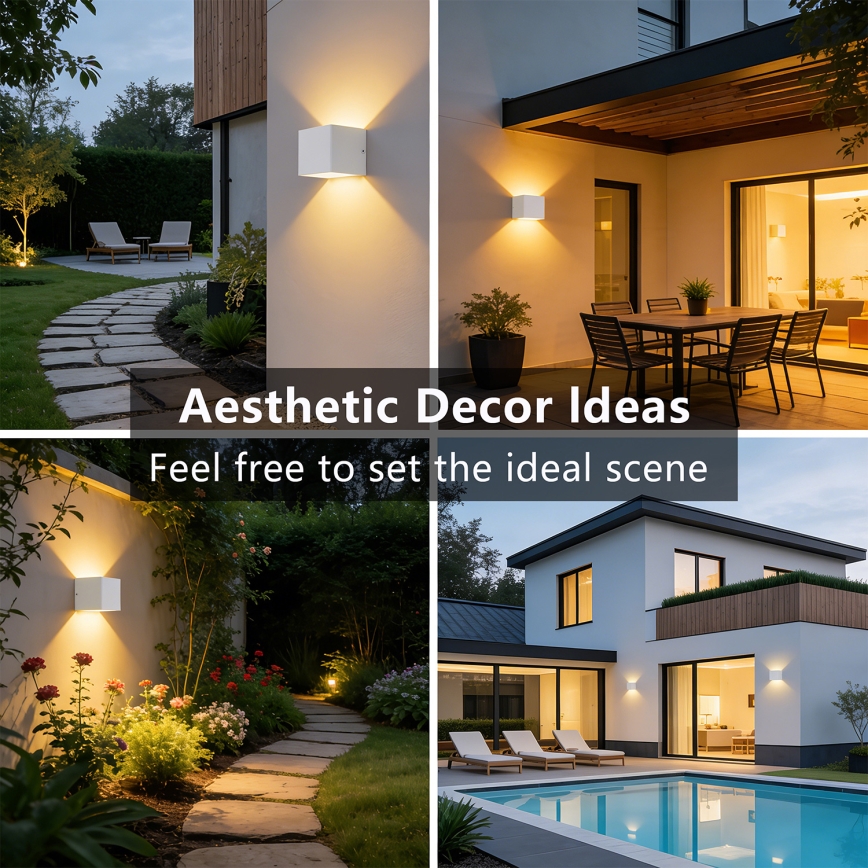 Brilagi - Aplique de parede LED para exterior DONNANI LED/5W/230V 10 cm branco IP44