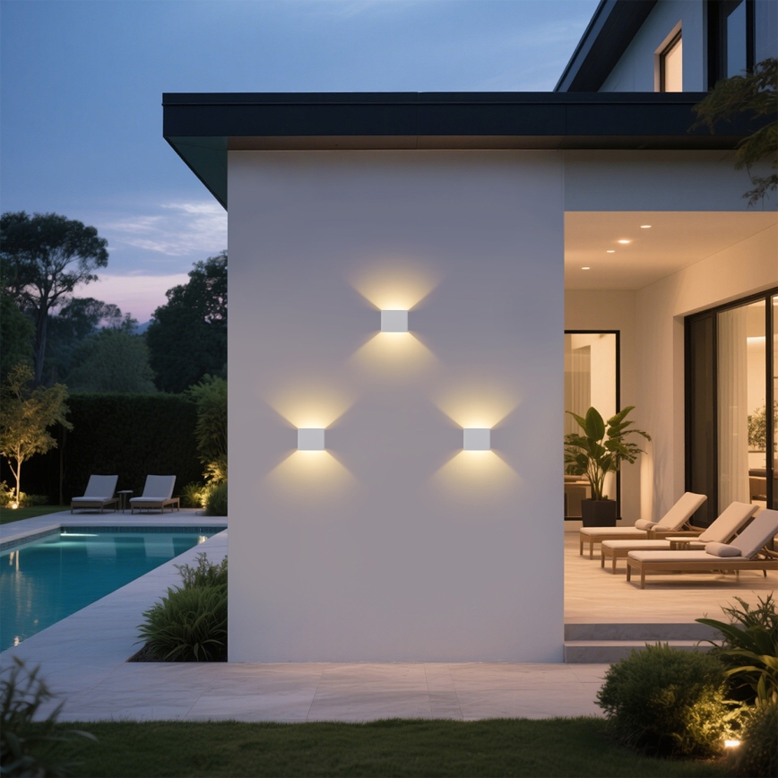 Brilagi - Aplique de parede LED para exterior DONNANI LED/5W/230V 10 cm branco IP44