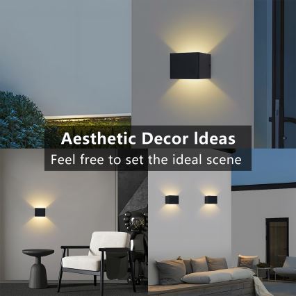 Brilagi - Aplique de parede LED para exterior DONNANI LED/5W/230V 10 cm preto IP44