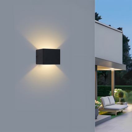 Brilagi - Aplique de parede LED para exterior DONNANI LED/5W/230V 10 cm preto IP44
