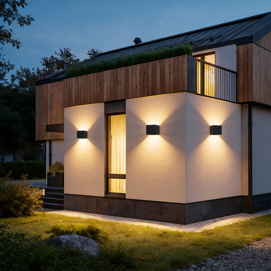 Brilagi - Aplique de parede LED para exterior DONNANI LED/5W/230V 10 cm preto IP44
