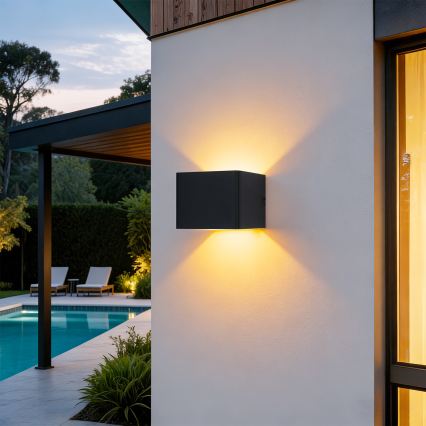 Brilagi - Aplique de parede LED para exterior DONNANI LED/5W/230V 10 cm preto IP44