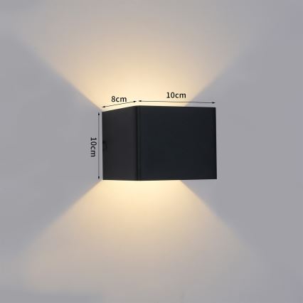 Brilagi - Aplique de parede LED para exterior DONNANI LED/5W/230V 10 cm preto IP44