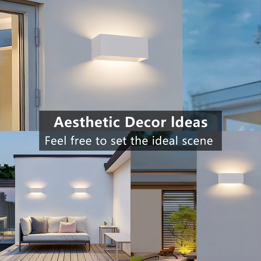 Brilagi - Aplique de parede LED para exterior DONNANI LED/7W/230V 20 cm branco IP44