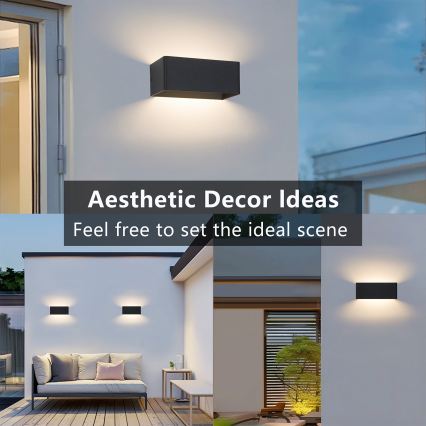 Brilagi - Aplique de parede LED para exterior DONNANI LED/7W/230V 20 cm preto IP44