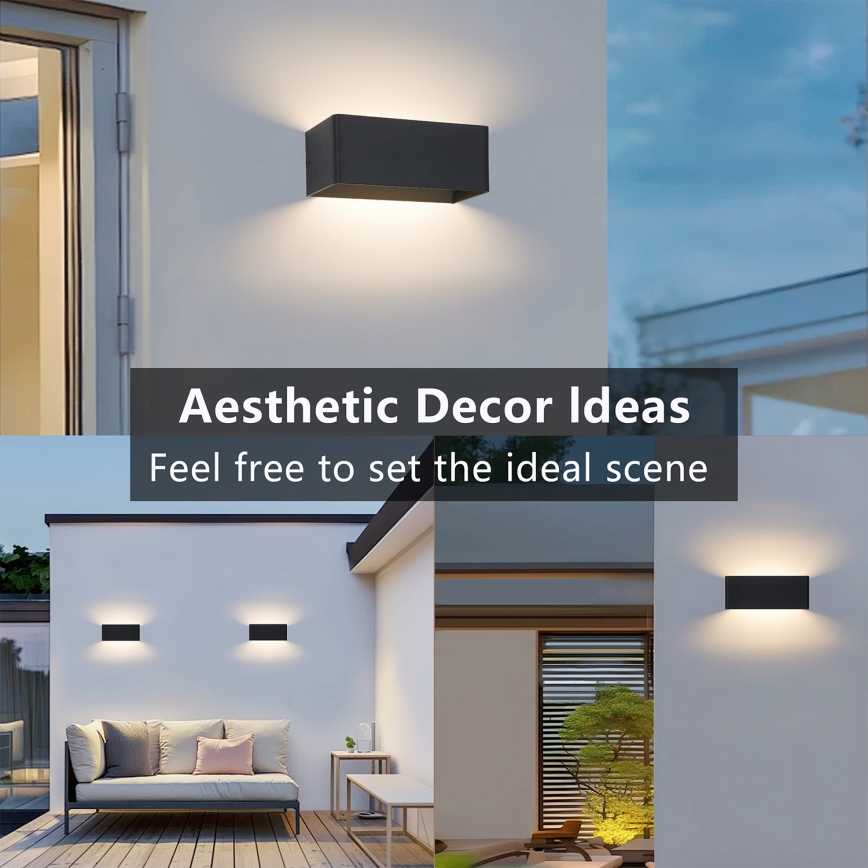 Brilagi - Aplique de parede LED para exterior DONNANI LED/7W/230V 20 cm preto IP44