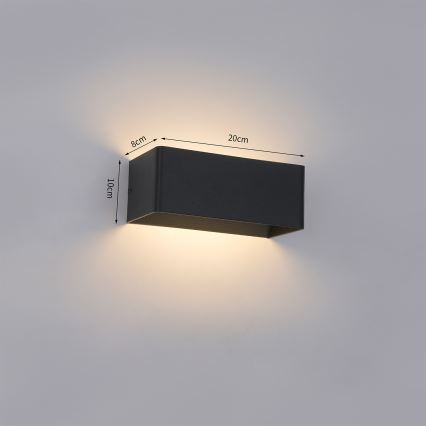 Brilagi - Aplique de parede LED para exterior DONNANI LED/7W/230V 20 cm preto IP44