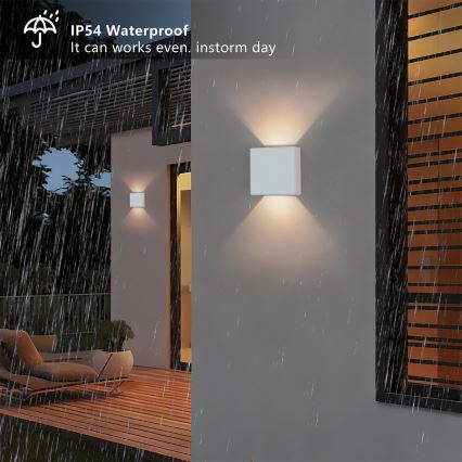 Brilagi - Aplique de parede LED para exterior DOUBLERAY LED/6W/230V branco IP54