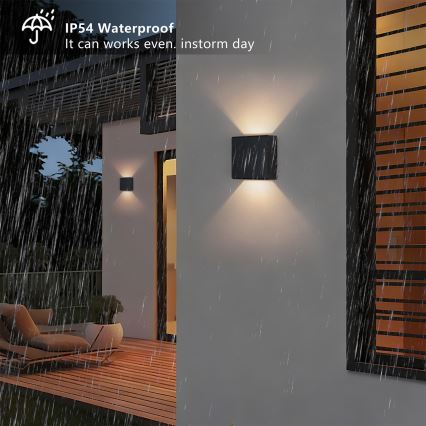 Brilagi - Aplique de parede LED para exterior DOUBLERAY LED/6W/230V preto IP54