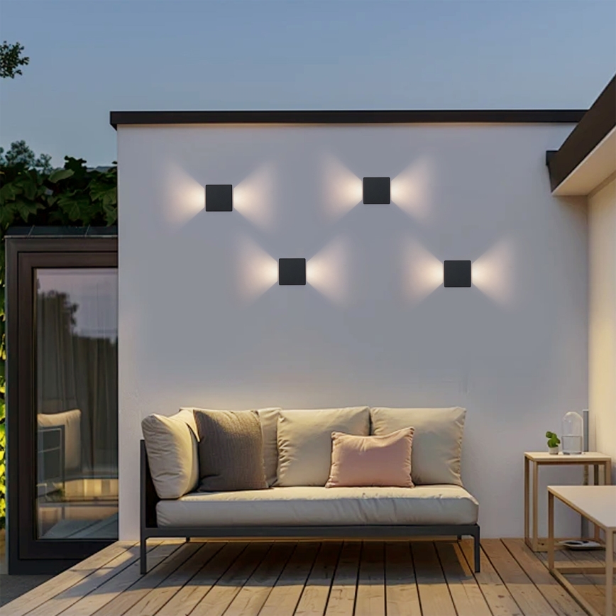 Brilagi - Aplique de parede LED para exterior DOUBLERAY LED/6W/230V preto IP54