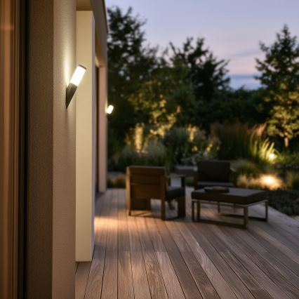 BRILAGI - Aplique de parede LED para exterior ELIA 1xE27/7W/230V 4000K IP44 antracite