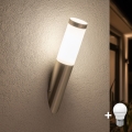 BRILAGI - Aplique de parede LED para exterior ELIA 1xE27/7W/230V 4000K IP44 cromado fosco