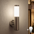 BRILAGI - Aplique de Parede LED para Exterior ELIA 1xE27/7W/230V 4000K IP44 cromo mate