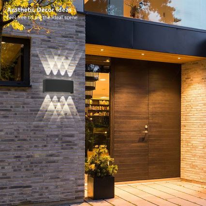 Brilagi - Aplique de parede LED para exterior FLAREBOX LED/8W/230V preto IP65